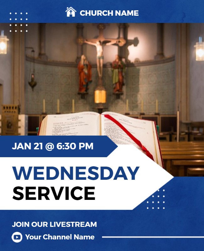 Wednesday Service Church Flyer Template