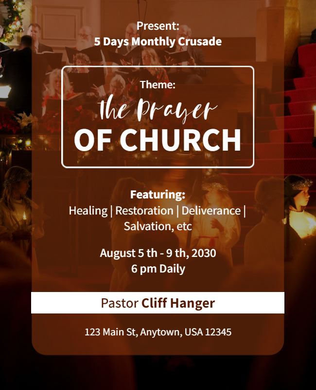 Monthly Crusade Church Flyer Template