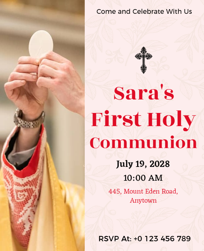 First Holy Communion Church Flyer Template