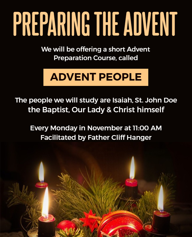 Advent Course Church Flyer Template