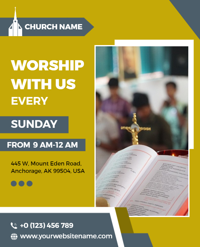 Sunday Worship Church Flyer Template 