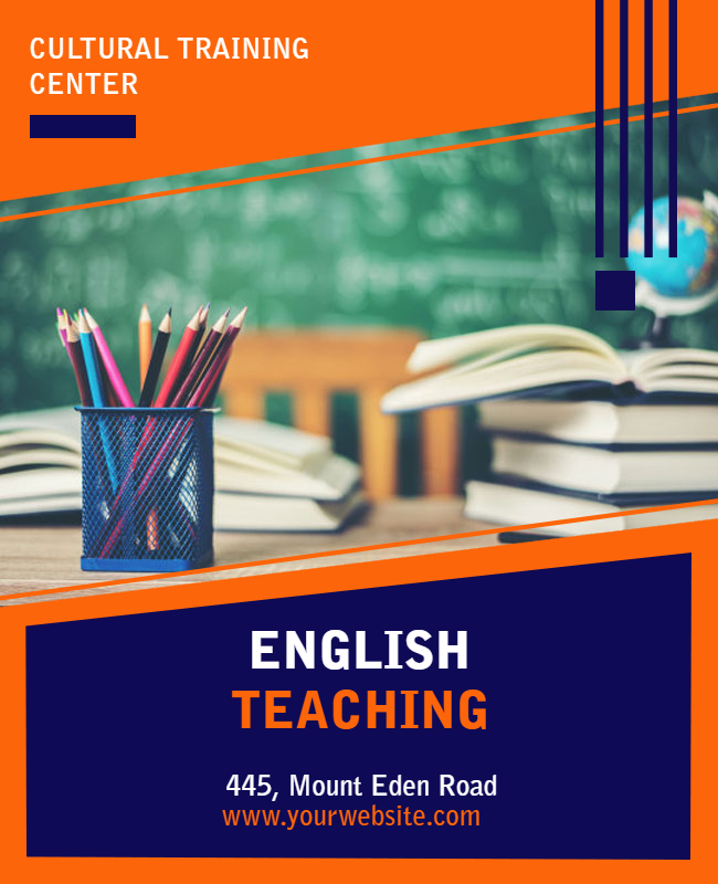 English Teaching Tutorial Flyer Template