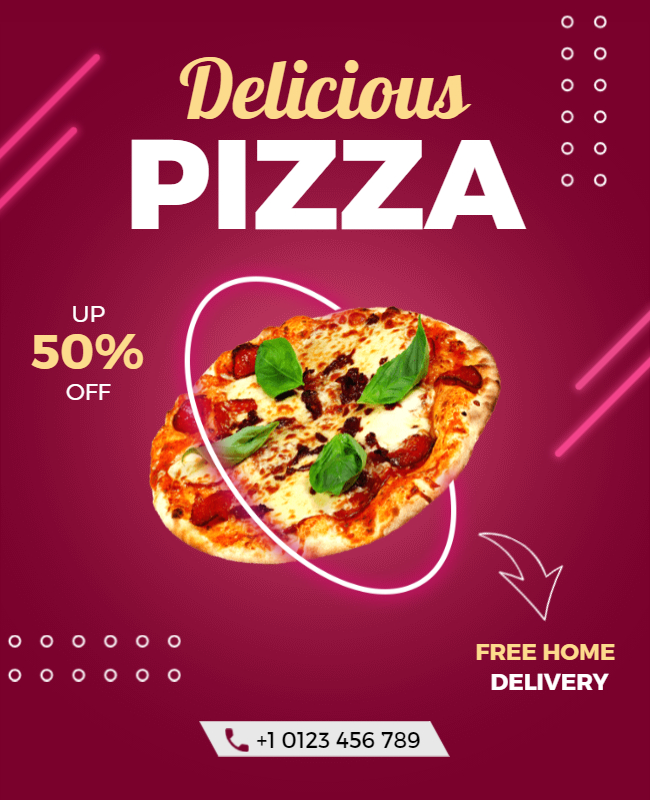 Delicious Pizza Offer Restaurant Flyer Template