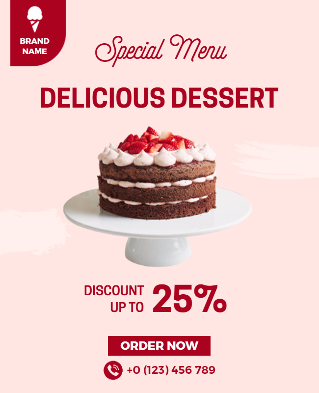 Delicious Dessert Restaurant Flyer Template