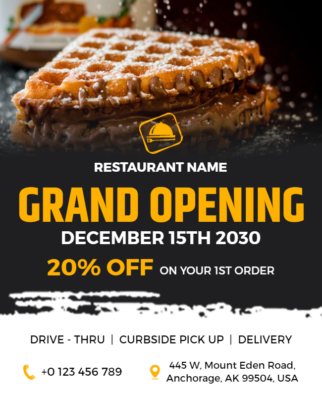 Grand Opening Restaurant Flyer Template