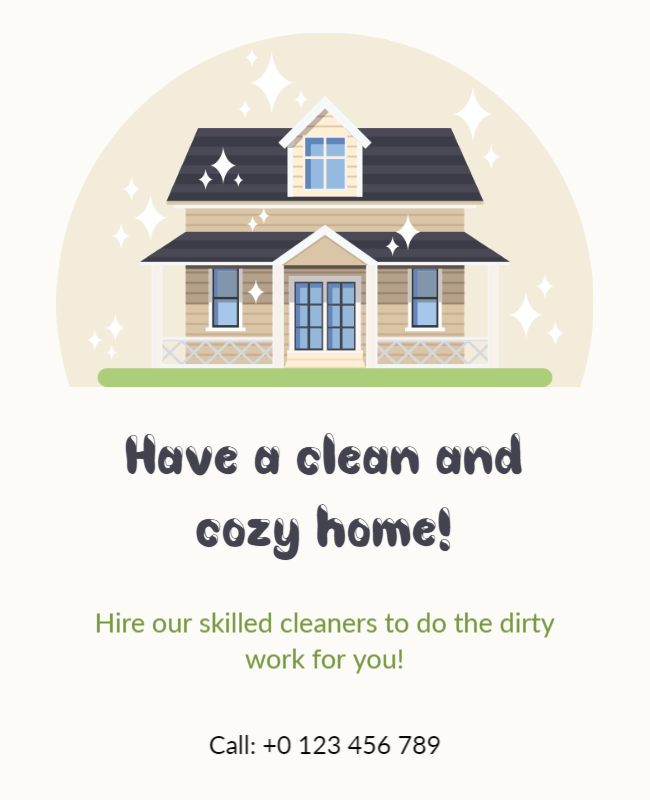 Illustrated Cleaning Services Flyer Template