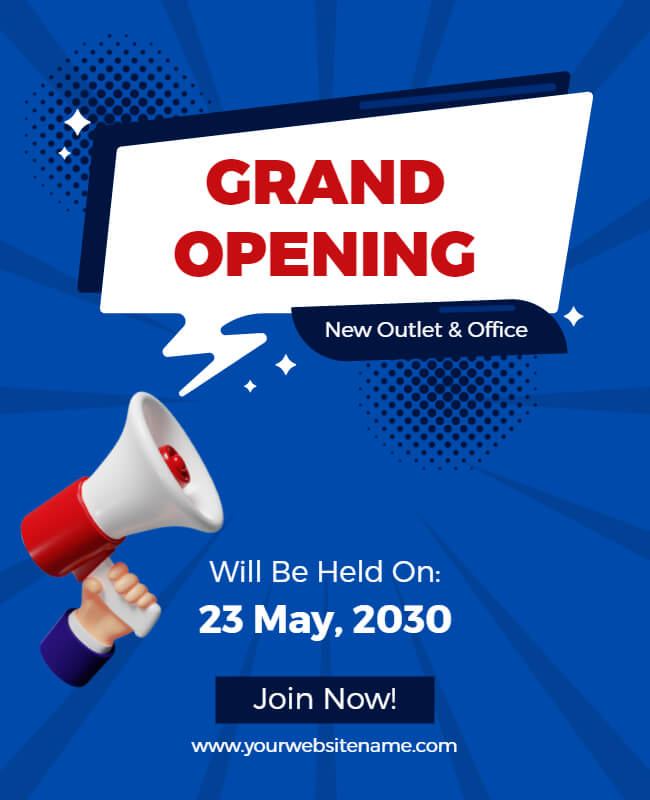3D Grand Opening Flyer Template