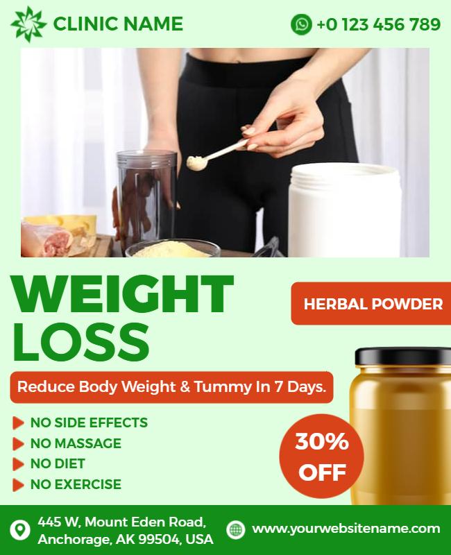 Clinic Weight Loss Flyer Template  