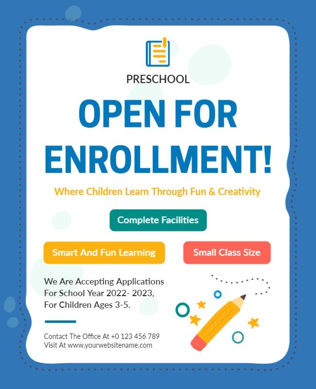 Preschool Education Flyer Template