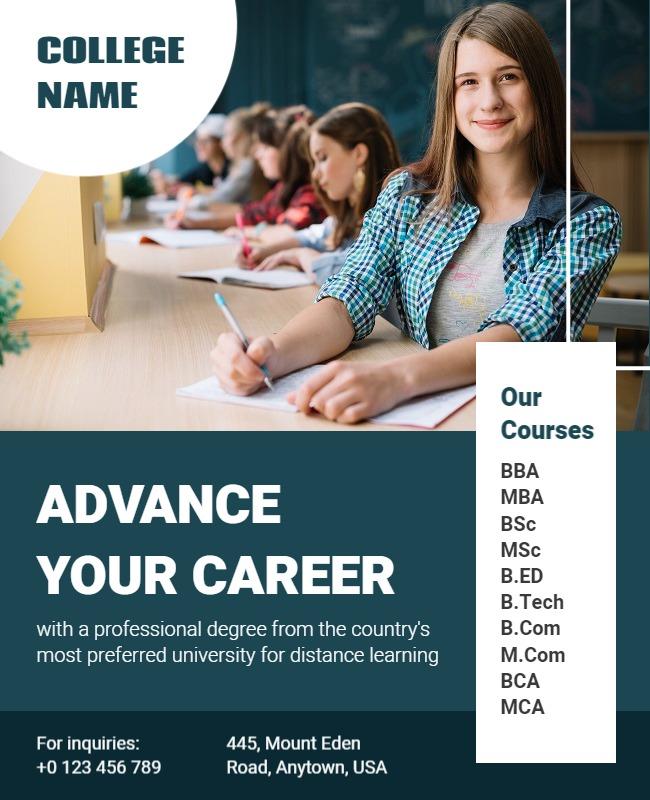 Advance Career Education Flyer Template