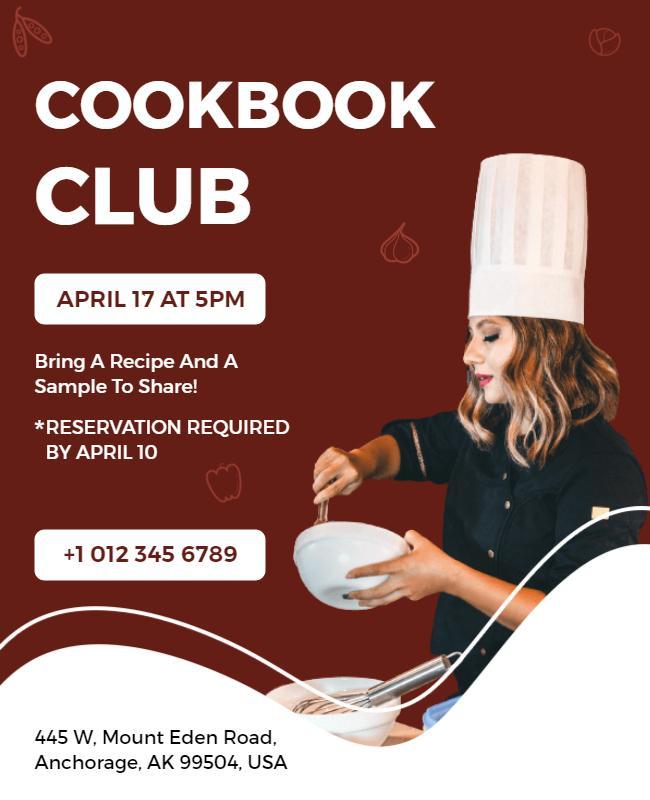 Cook Book Club Flyer Template
