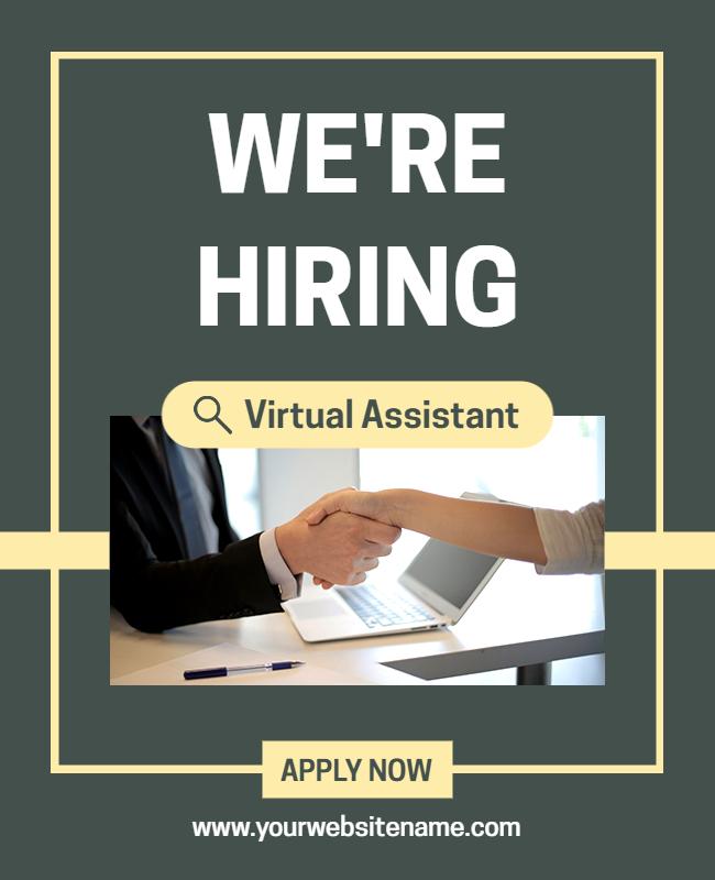 Virtual Assistant Hiring Flyer Template