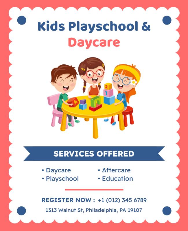 Kids Playschool Daycare Flyer Template
