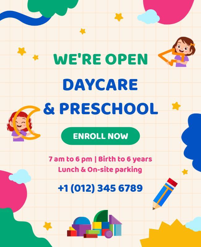 Admission Open Daycare Flyer Template