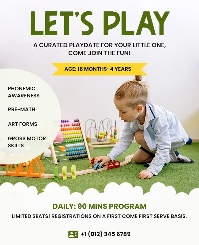 Playdate Daycare Flyer Template