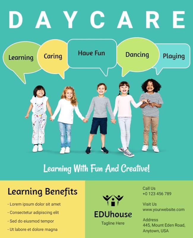 Colorful Daycare Flyer Template