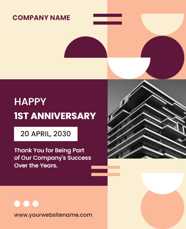 Abstract Company Anniversary Flyer Template