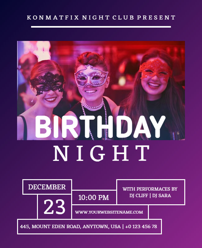 Birthday Night Club Flyer Templates