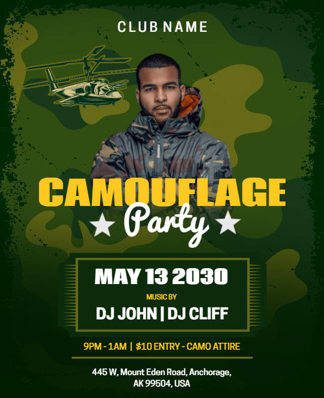 Camouflage Party Flyer Template