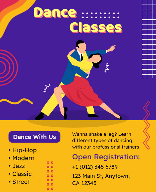 Dance Classes Advertising Flyer Templates