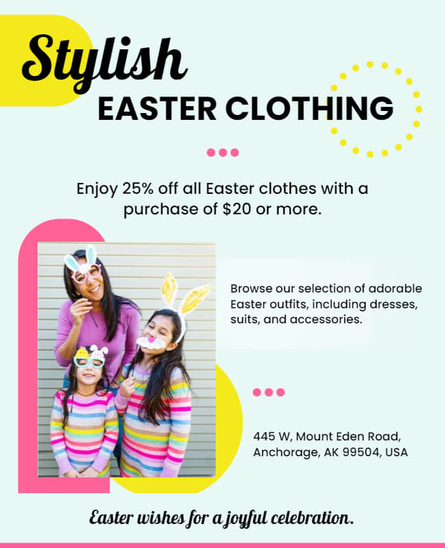 Easter Flyer Template for Easter Clothing