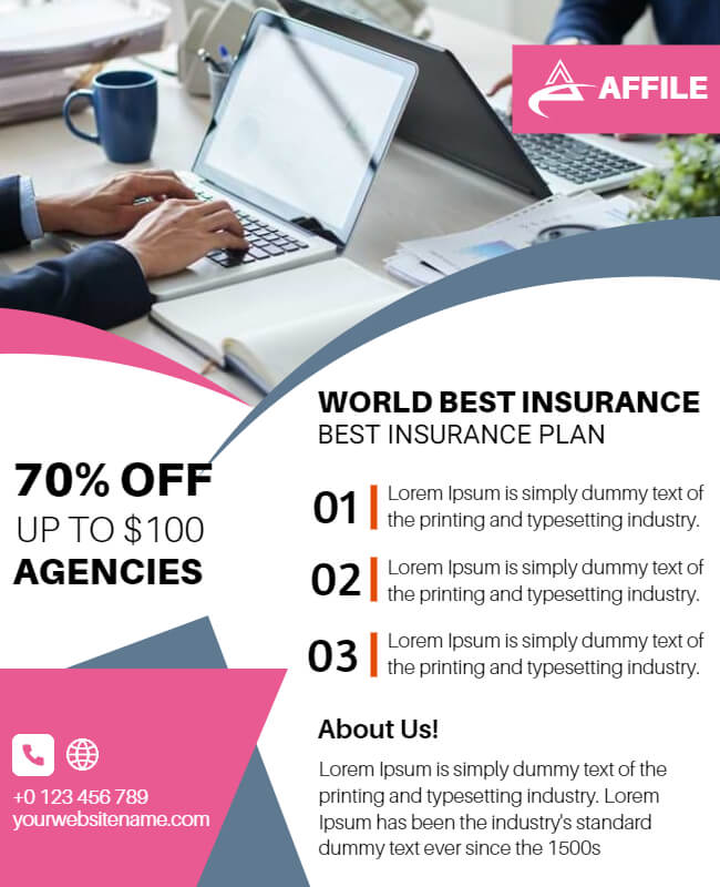 Financial Freedom Insurance Flyer Templates