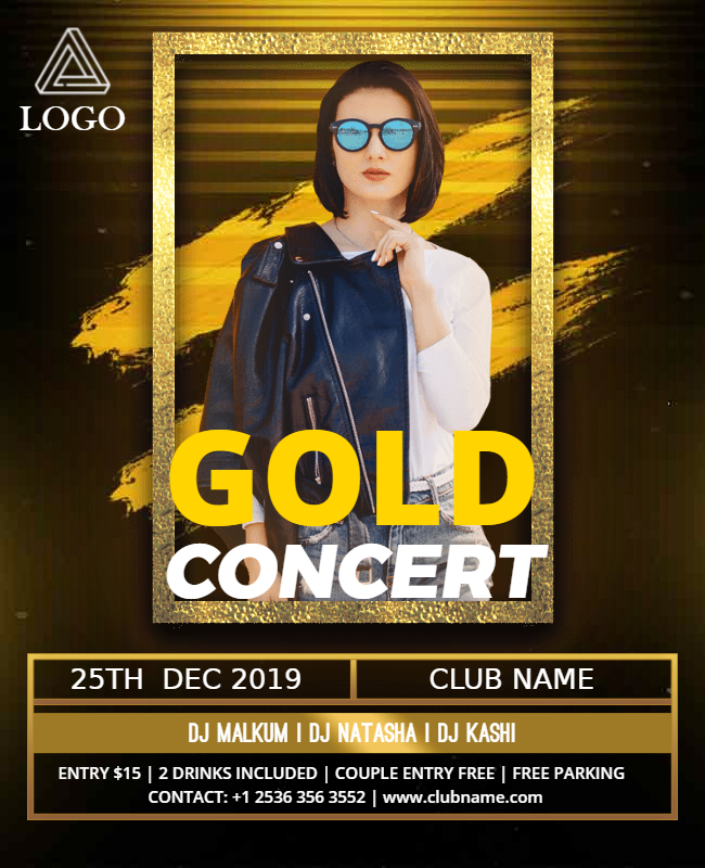 Gold Concert Flyer Templates