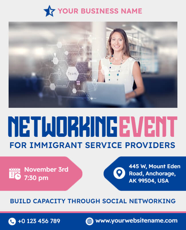 Networking Event Flyer Templates for Immigrant Service Providers