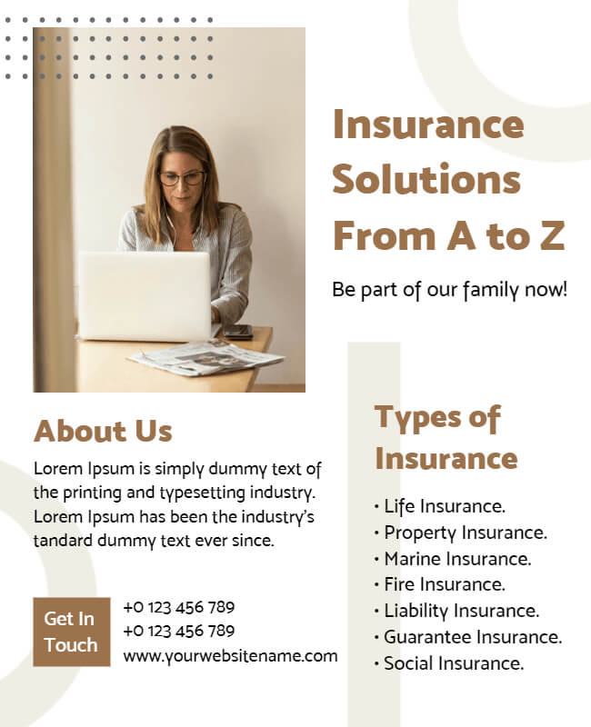 Lite Golden Insurance Flyer Templates