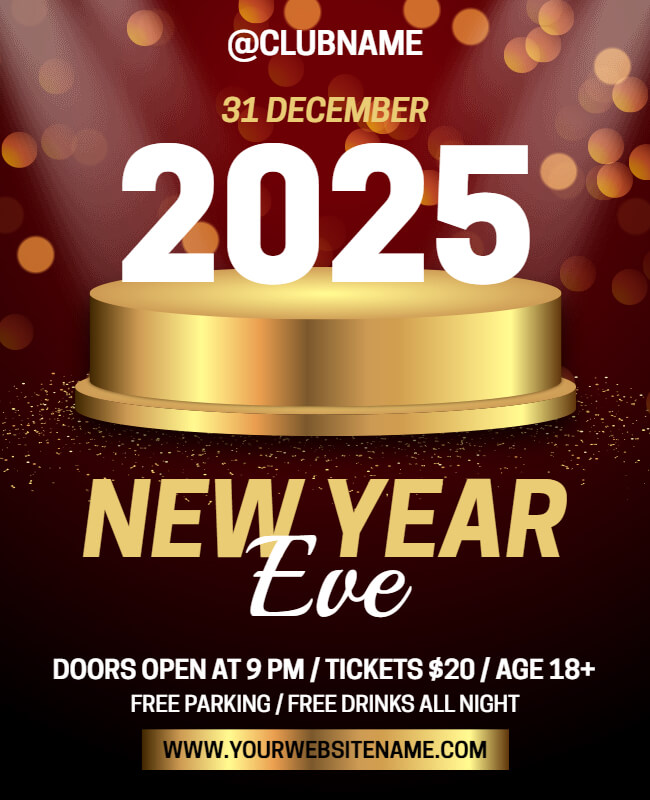 Rosewood New Year Flyer Template