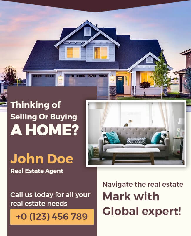 Selling or Buying Home Real Estate Flyer Templates