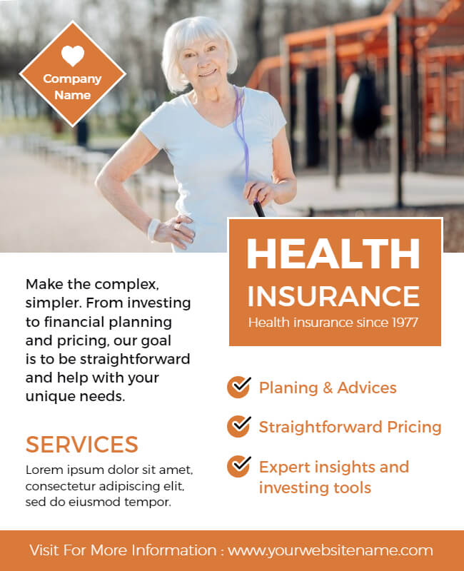 Senior Care Insurance Flyer Templates