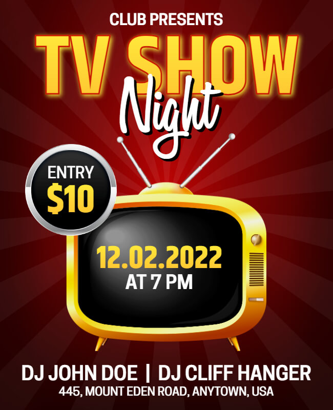 TV Show Night Event Flyer Template