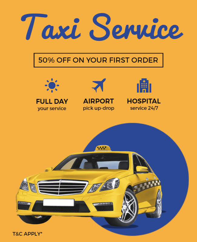 Taxi Services Advertising Flyer Templates