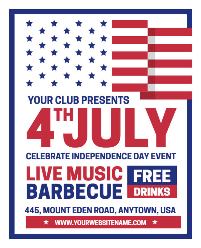 Event  Celebration 4th of July  Flyer Template