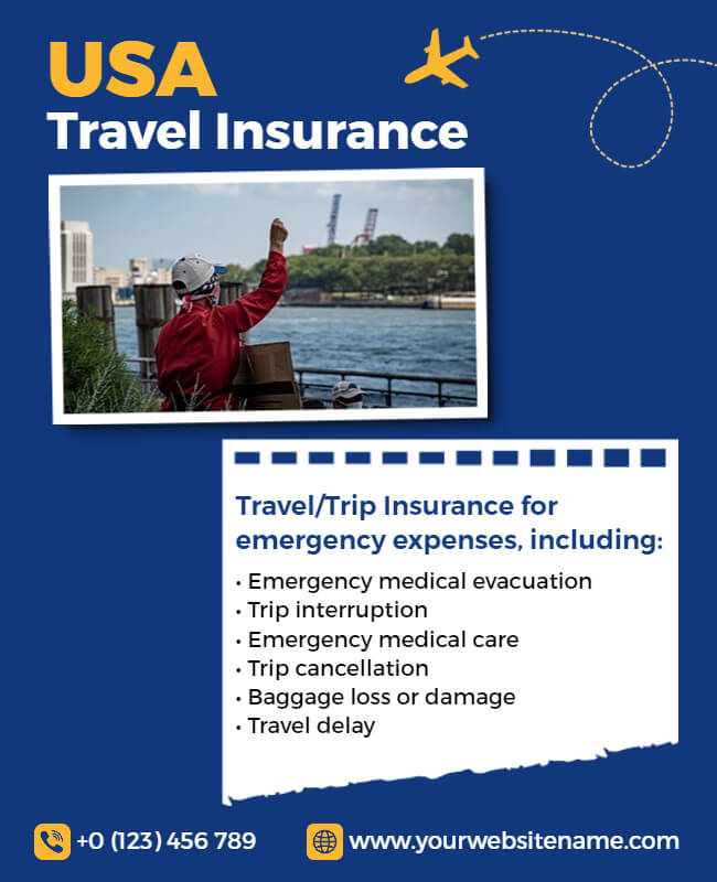 USA Travel Insurance Flyer Templates