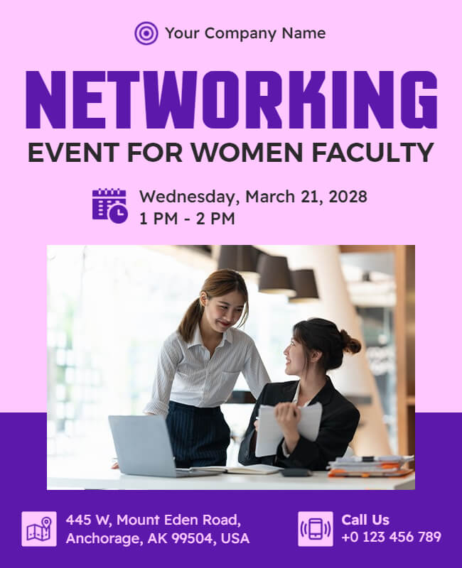 Networking Event Flyer Template for Women Faculty