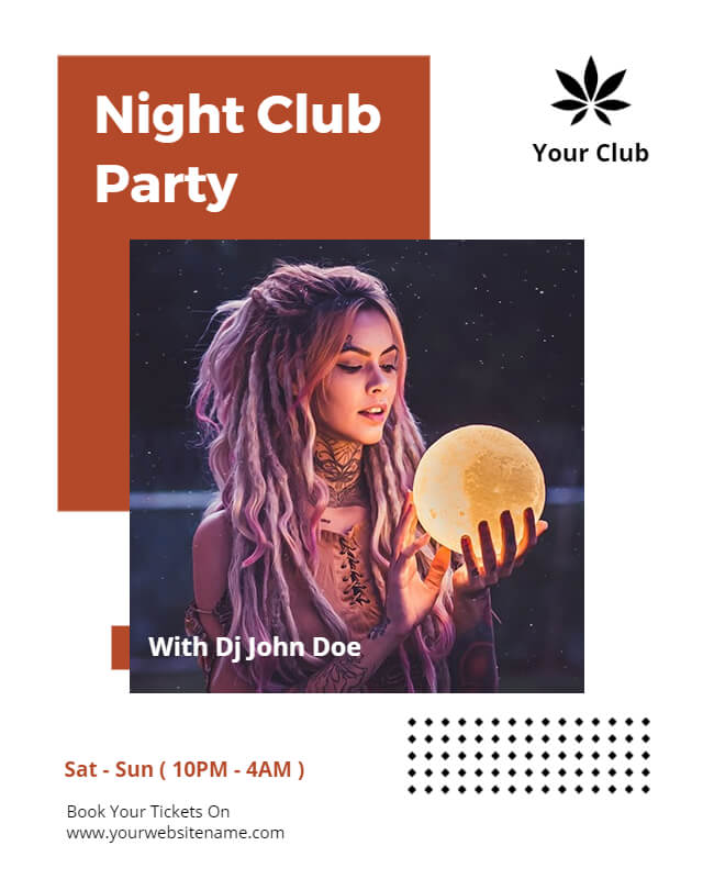 White Night Club Party Flyer Templates