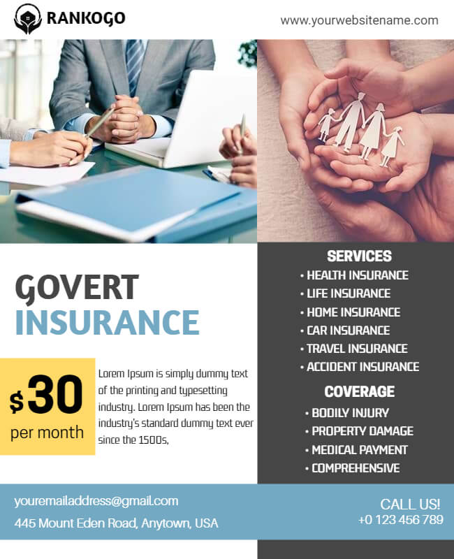 Workers Compensation Insurance Flyer Templates