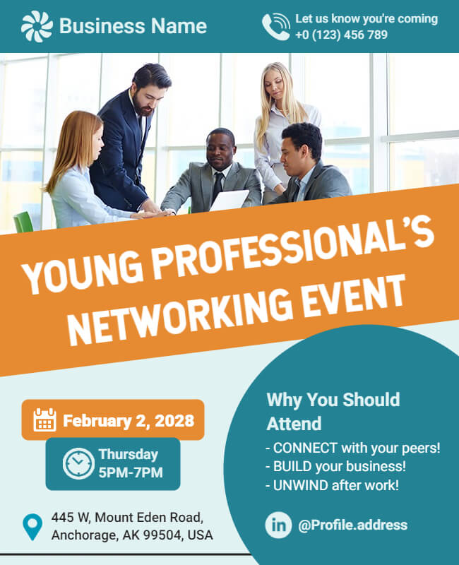 Networking Event Flyer Template for Young Professionals