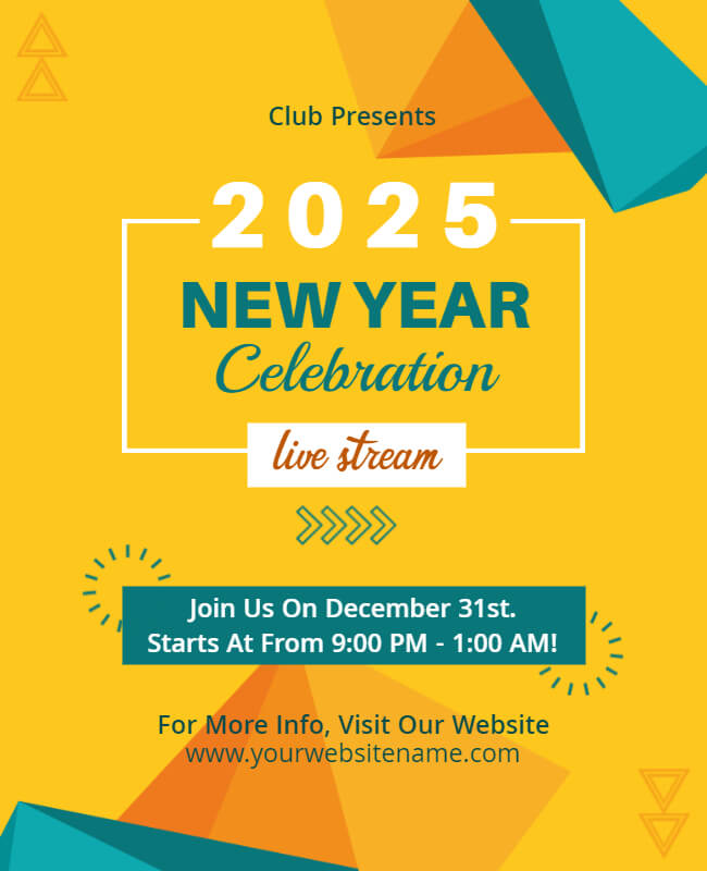 Abstract New Year Flyer Template
