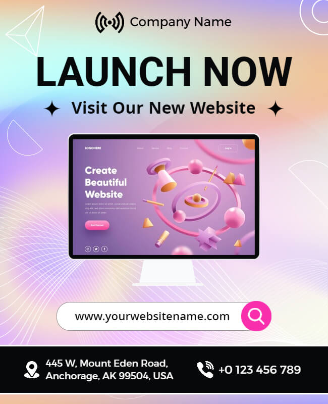 Abstract Business Launch Flyer Template