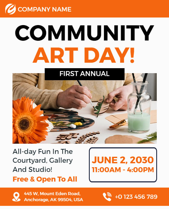 Community Event Flyer Templates for Art Day