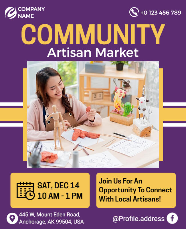Artisan Market Community Event Flyer Template