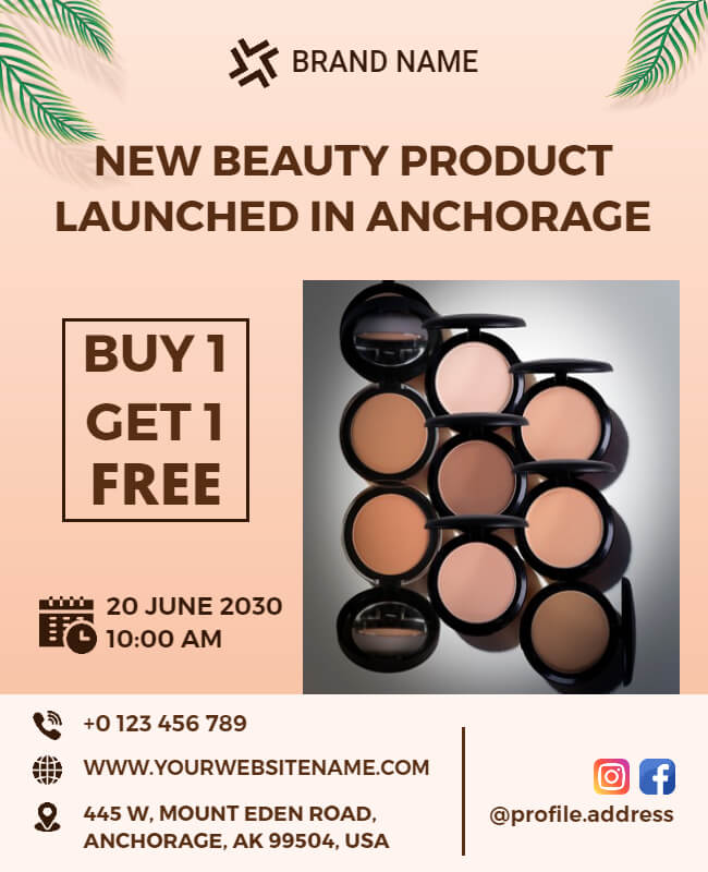 Beauty Products Business Launch Flyer Template