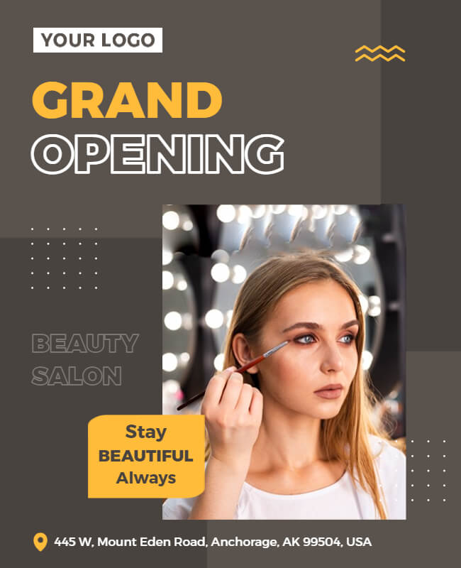 Beauty Salon Grand Opening Flyer Template