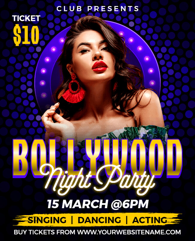 Bollywood Night Party Flyer Template