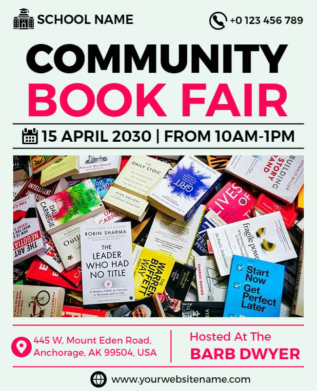 Community Event Flyer Template for Book Fair