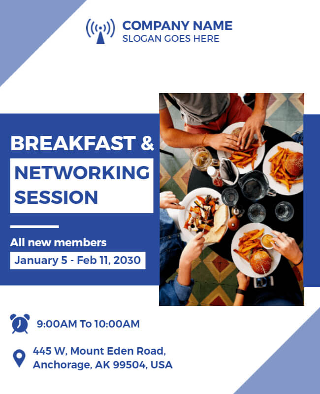 Breakfast and Session Networking Event Flyer Templates