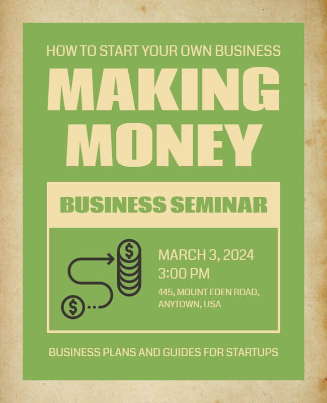 Making Money Seminar Flyer Templates